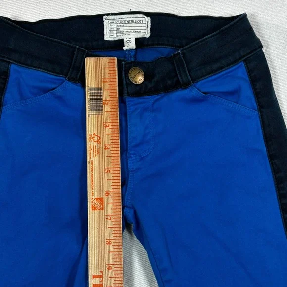 Current/Elliott The Rider Legging Electric Blue Two Tone Tuxedo Skinny Pants 26 - Picture 5 of 12